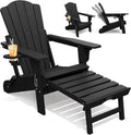 THOEOE Adirondack Chairs with Footrest, Folding HDPE Chairs