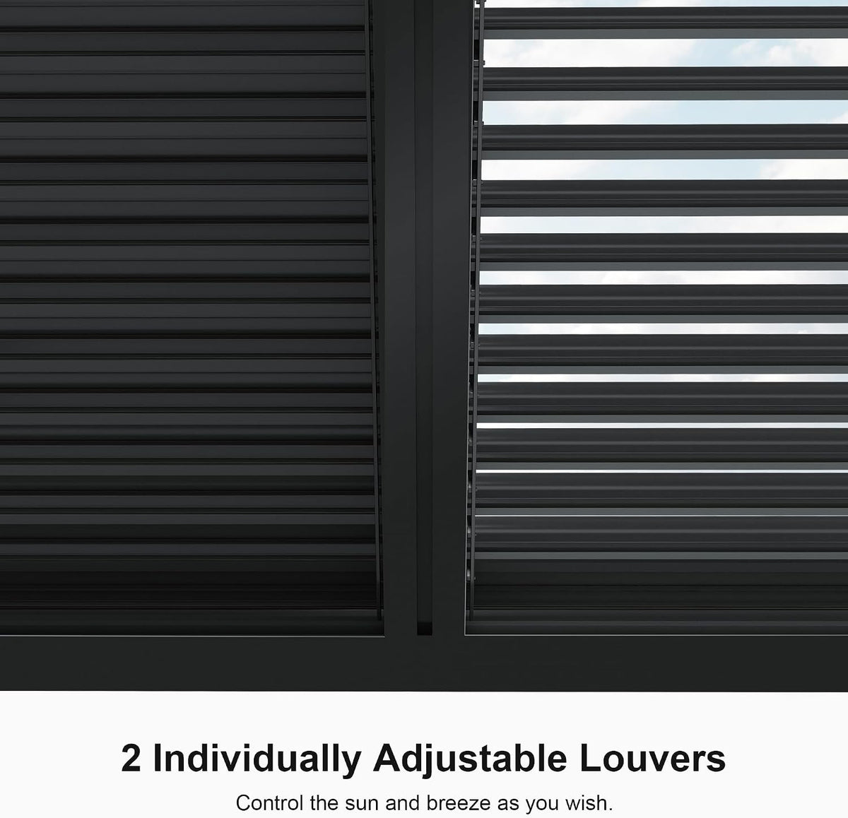 PURPLE LEAF Louvered Pergola 11' x 15' 94AS with Two Adjustable Roof Gray