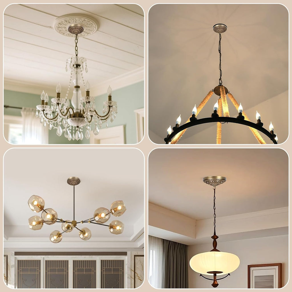 7.28 inches brass ceiling canopy, gold retro mounting on a desk or shelf
