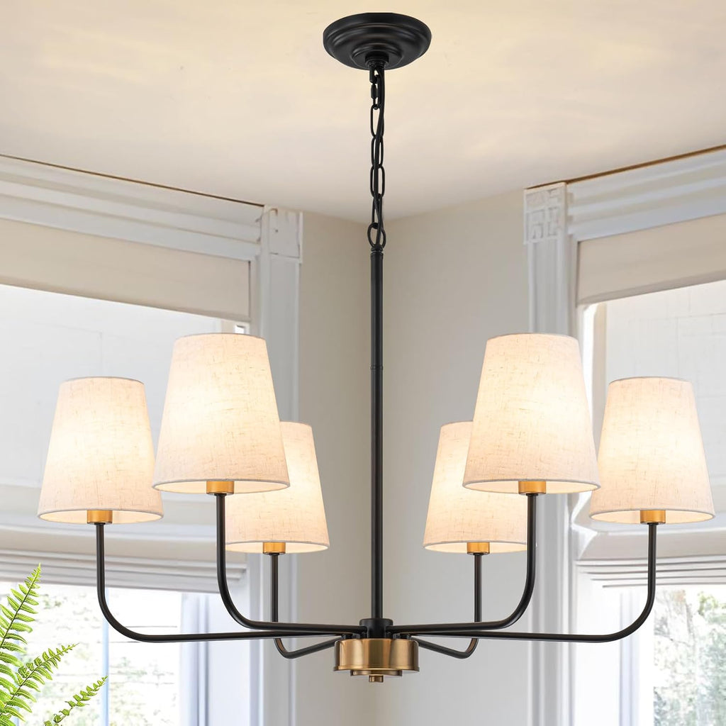 31.5" Dining Room Chandelier with Shades Modern Pendant Lights Kitchen