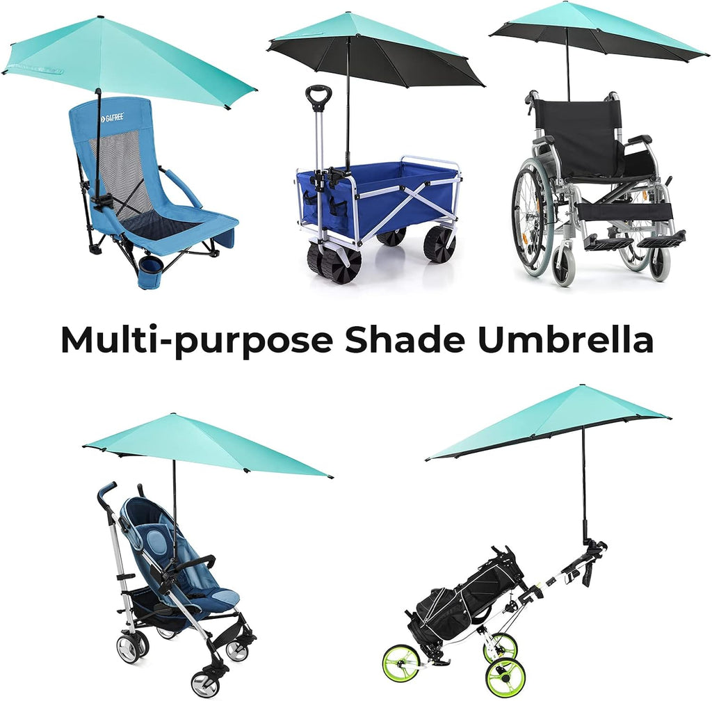 g4free beach chair umbrella with universal clamp upf on a desk or shelf