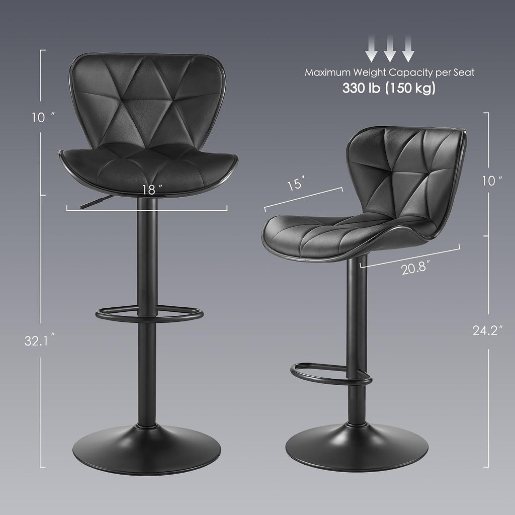 bar stools set of 2, modern swivel counter shown in use