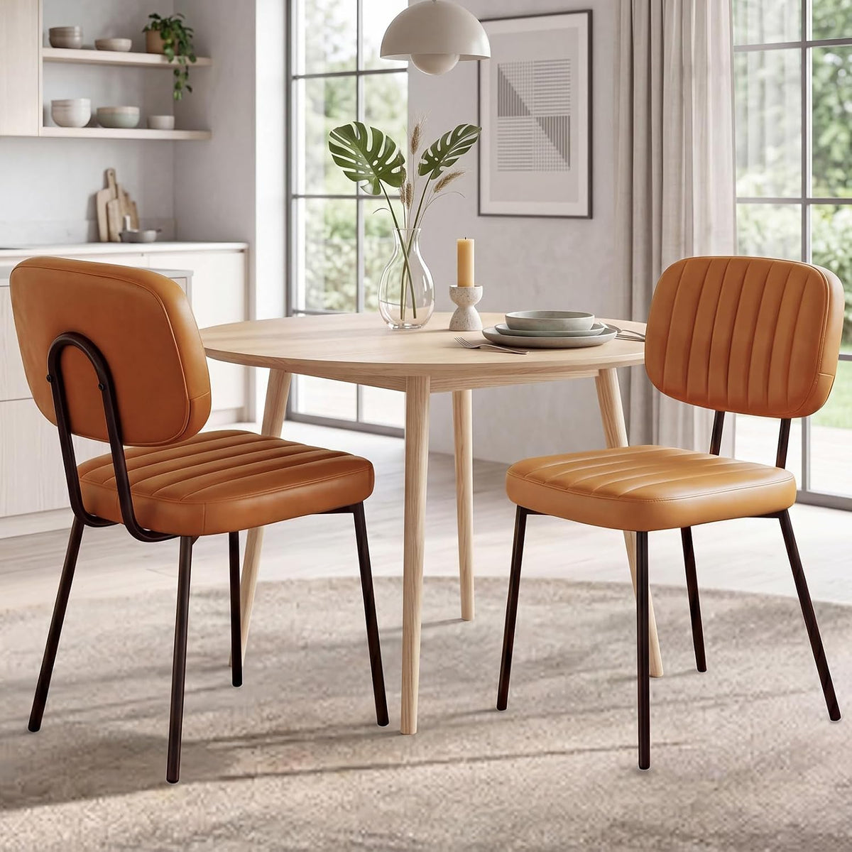 OLIXIS Dining Chairs Set of 2, Mid Century Modern Kitchen Chairs
