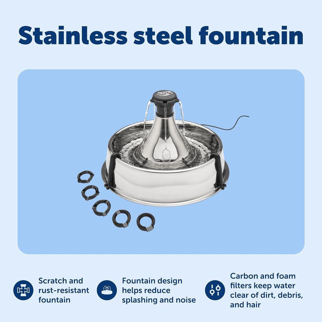 PetSafe Drinkwell Stainless Multi-Pet Fountain, red, 8 lb (PWW00-13705)
