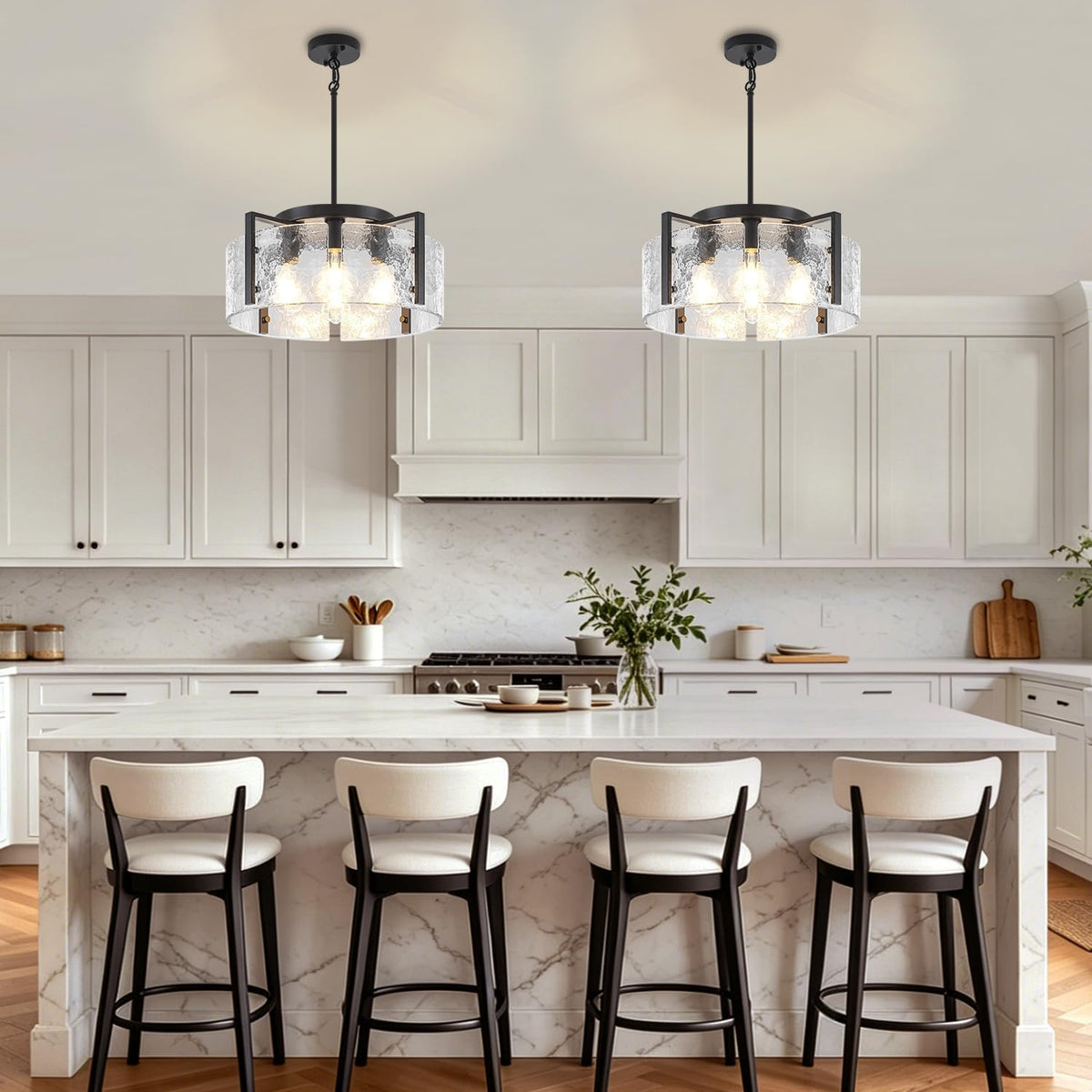 Modern Black Dining Room Light Fixture 4 Lights Chandeliers for Dining Room