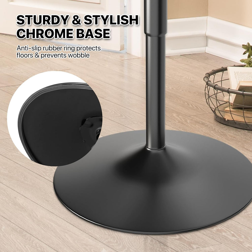 Magshion 31" Round Bar Table Height Adjustable 26"-35" Pub Table with Enlarged Base for Living Room Patio Bistro Café, Silver