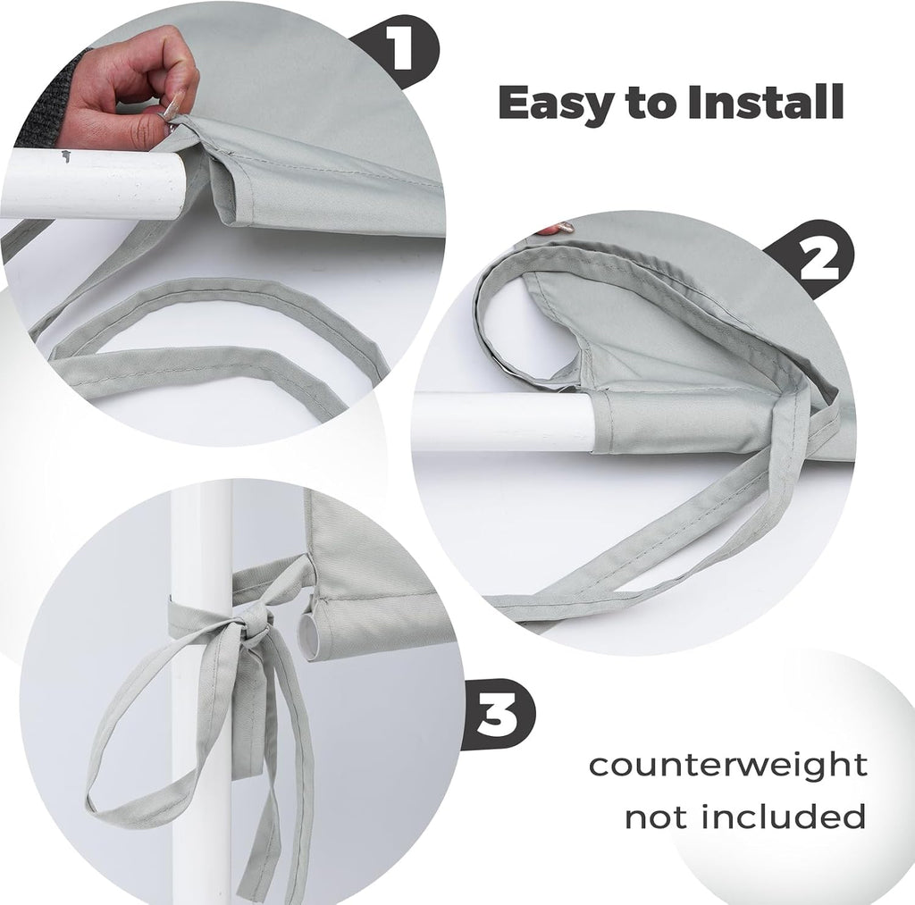 pergola shade cover replacement, 17 x 6.8 ft, side view