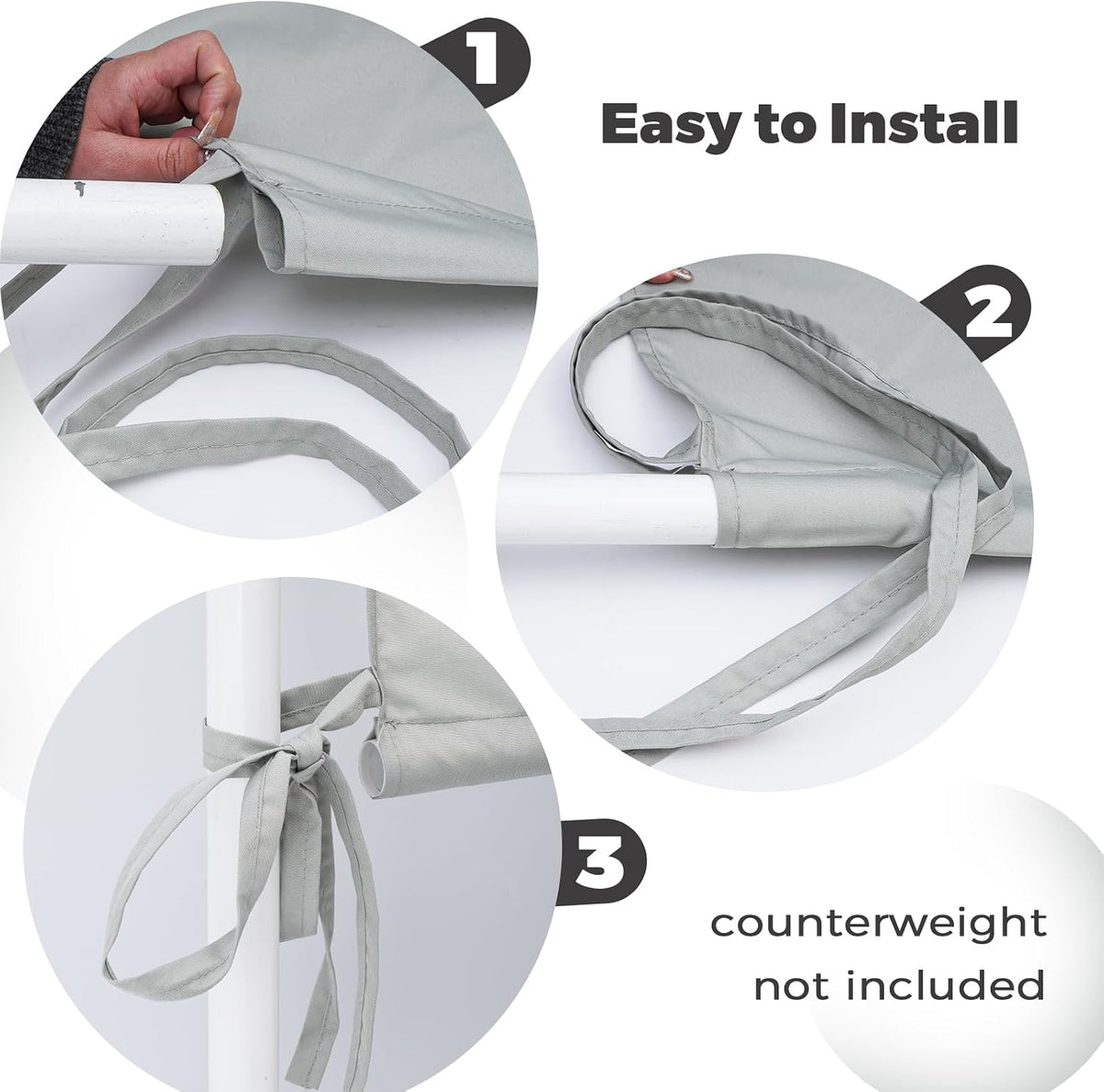 pergola shade cover replacement, 17 x 6.8 ft, side view