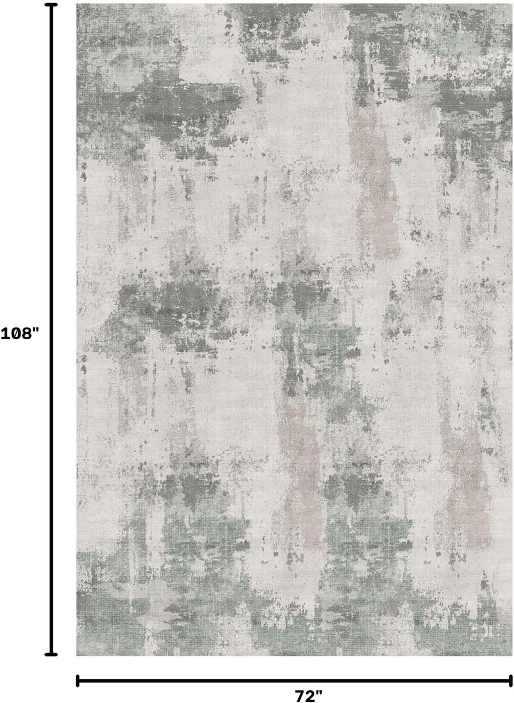 Rugxara 6x9 Green Modern Abstract Washable Rug for Living Room