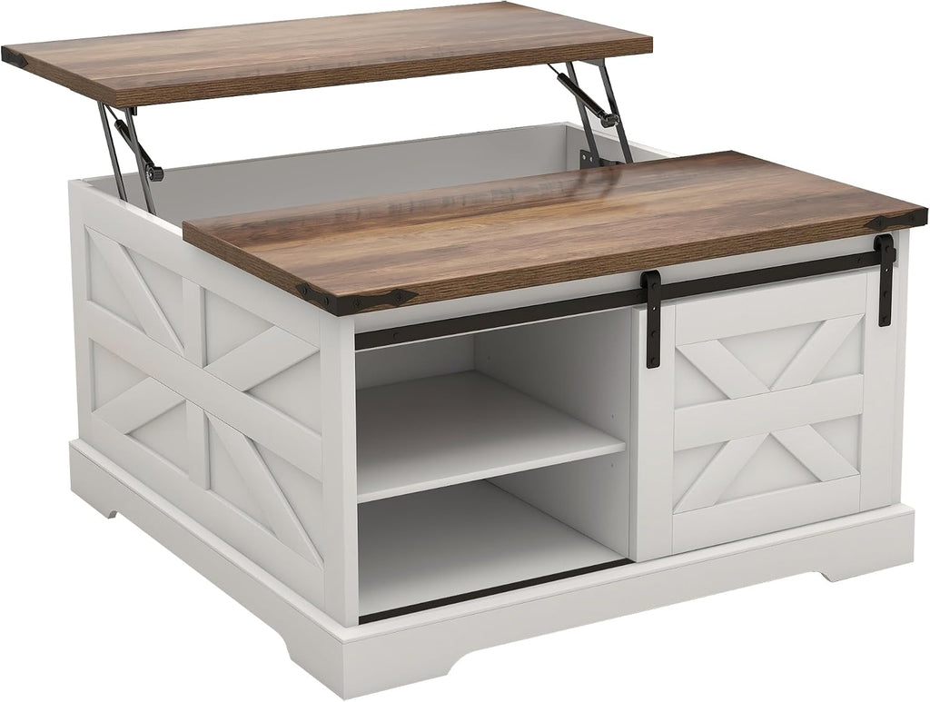 TaoHFE Lift Top Coffee Table with Storage,Rustic Farmhouse Coffee Table