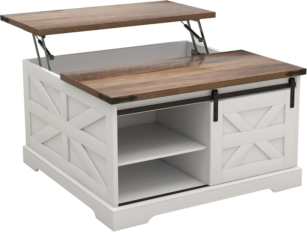 TaoHFE Lift Top Coffee Table with Storage,Rustic Farmhouse Coffee Table