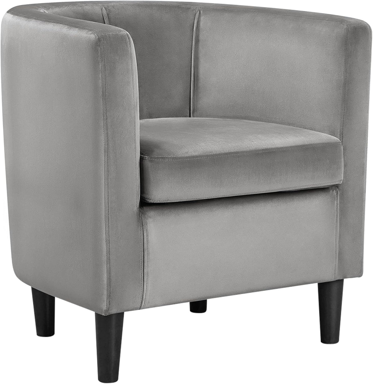 Yaheetech Barrel Accent Chair, Upholstered Modern Armchair, Gray