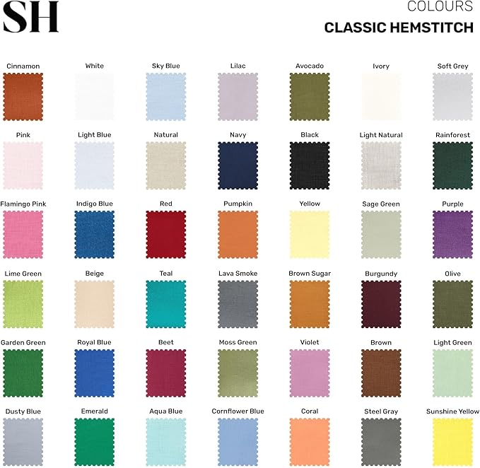 Solino Home Linen Dusty Blue Table Runner 48 Inches - Classic Hemstitch, 100% Pure Linen Coffee Table Runner 14 x 48 Inch Ideal for Dresser Tables - Fall, Autumn, Halloween, Thanksgiving