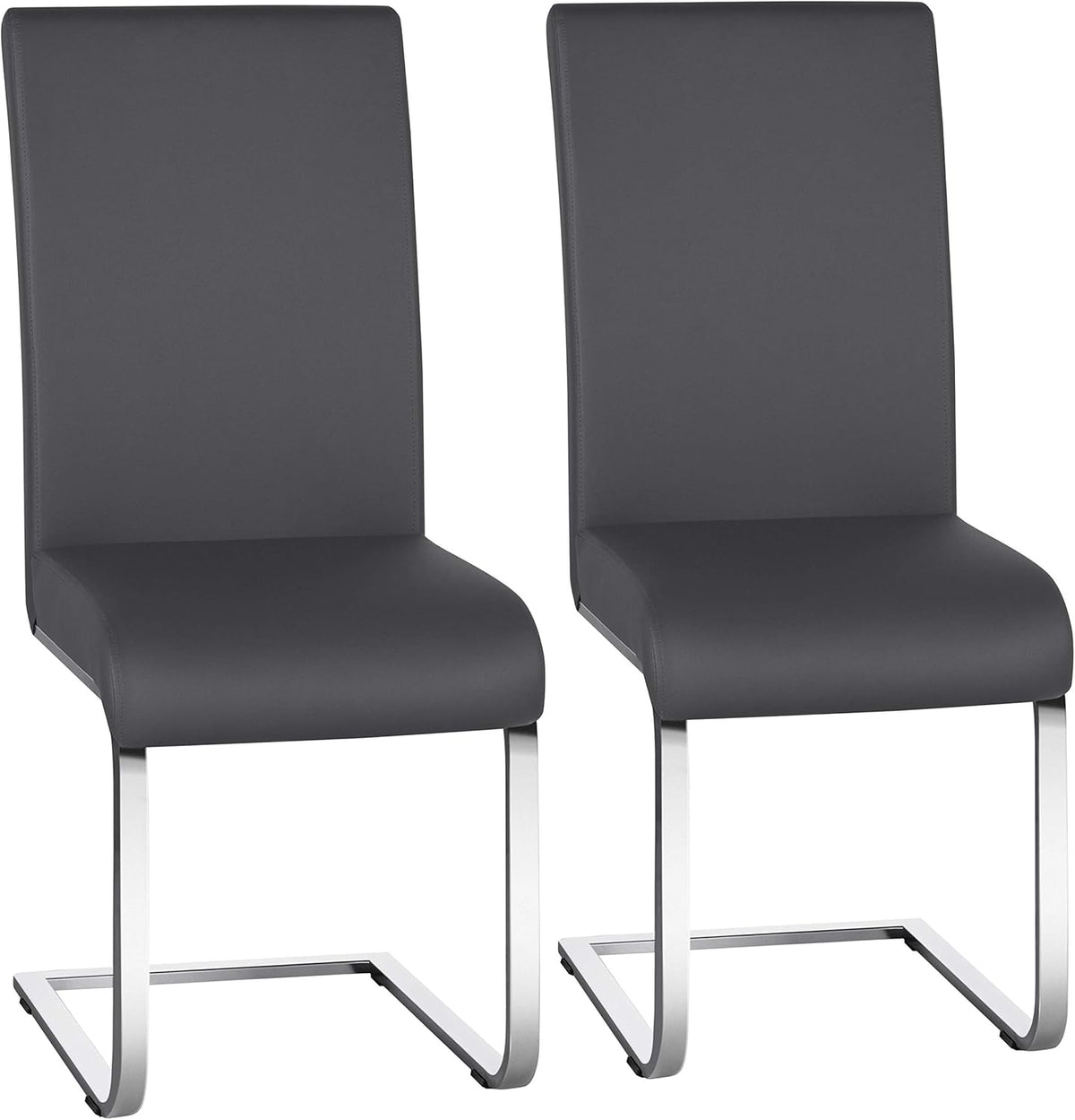 Yaheetech Dining Chairs Set of 2 High Back Modern Kitchen Chairs Dark Gray