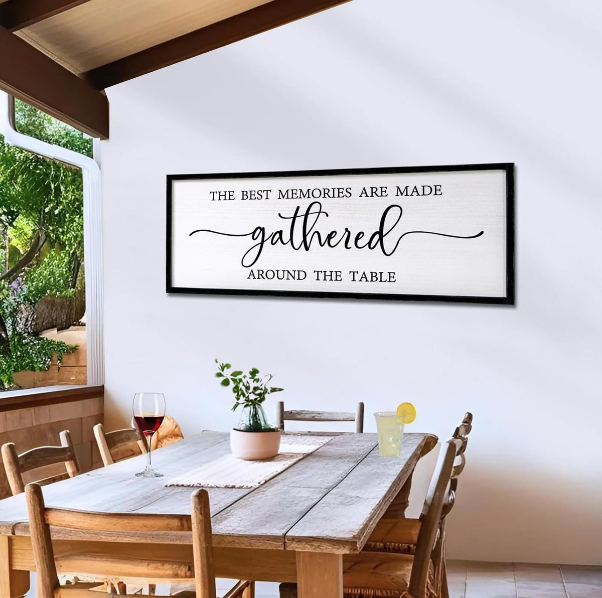 The Best Memories are Made Gathered Around The Table Framed Wall Art 40''