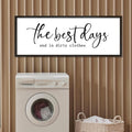 Laundry Room Wall Decor, 40"×15", Black