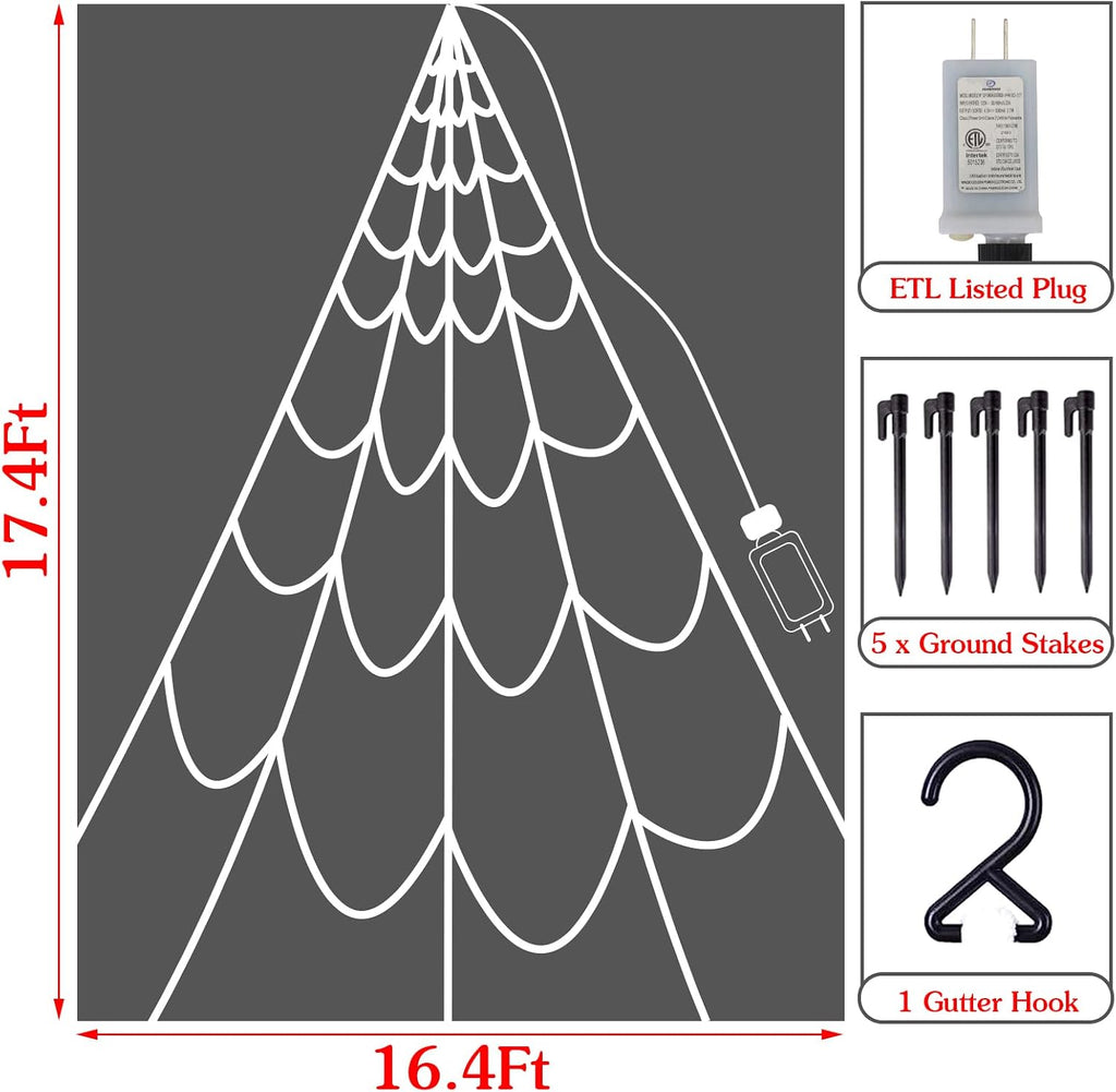 Halloween Decorations Outdoor Spider Web: Giant Light Up Spider Webs Decor