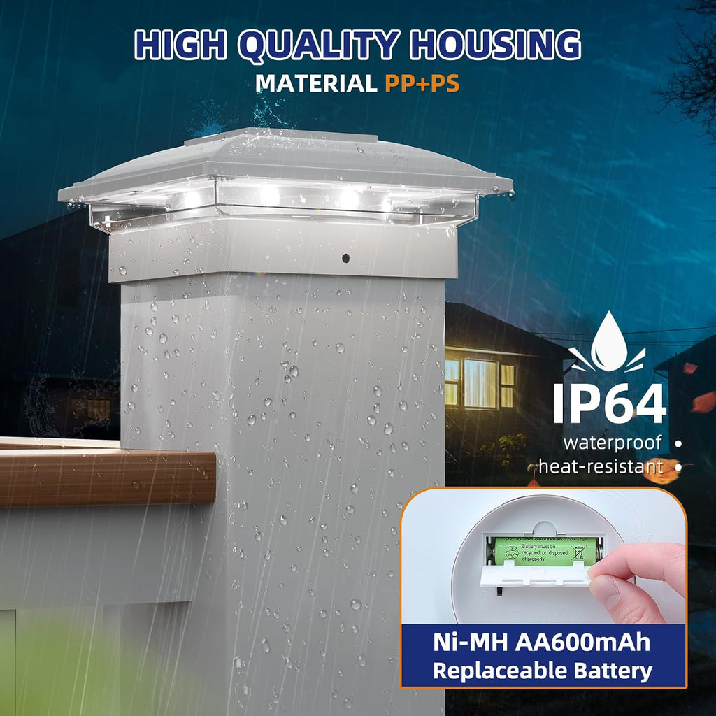 aponuo solar post cap lights - 12 pack on a desk or shelf