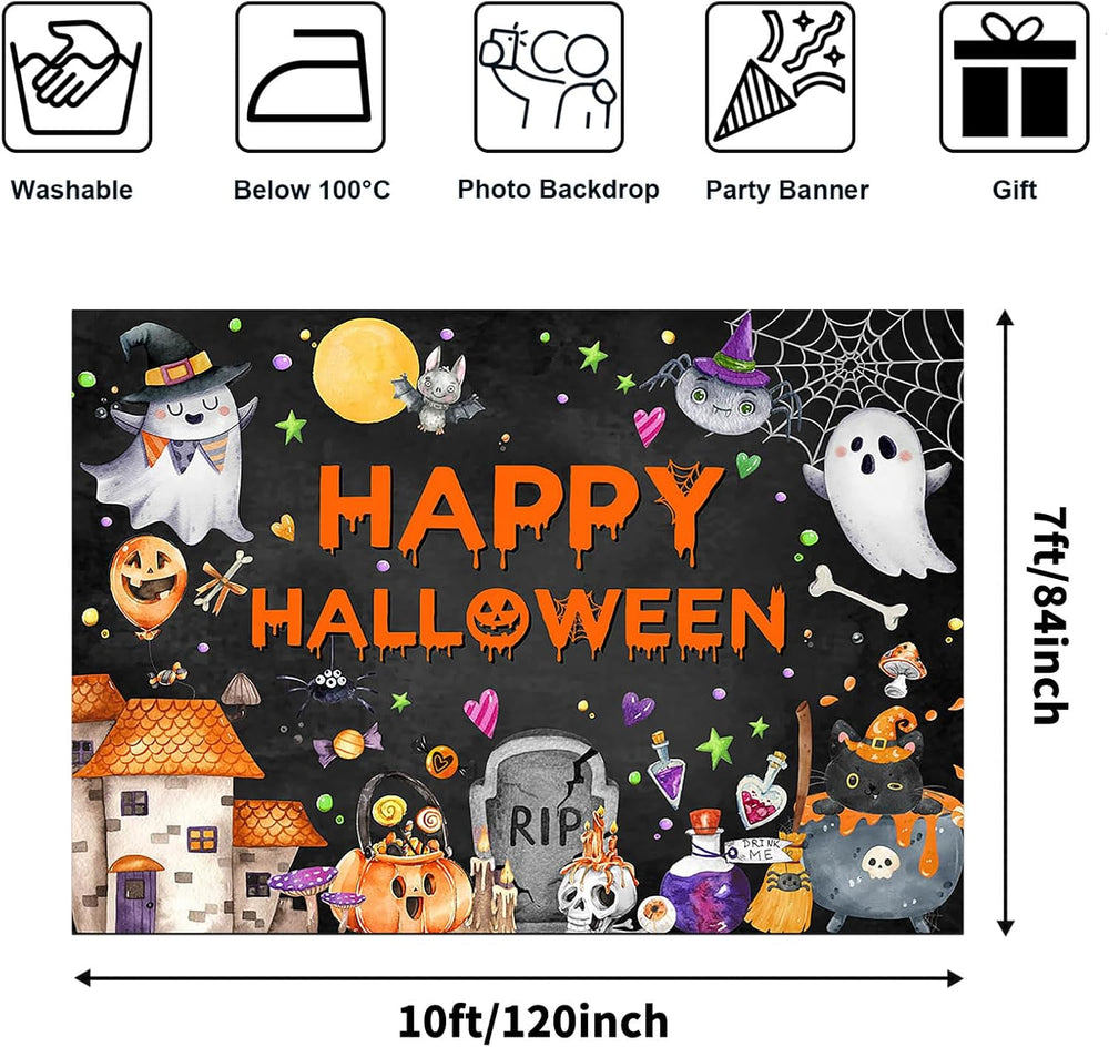Avezano Happy Halloween Backdrop Halloween Party Decorations