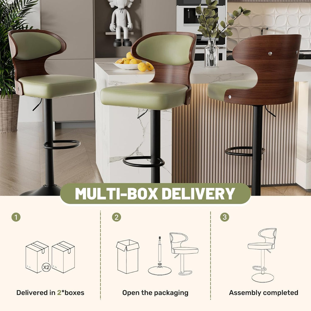 swivel bar stools set of 3,adjustable height bentwood, package contents