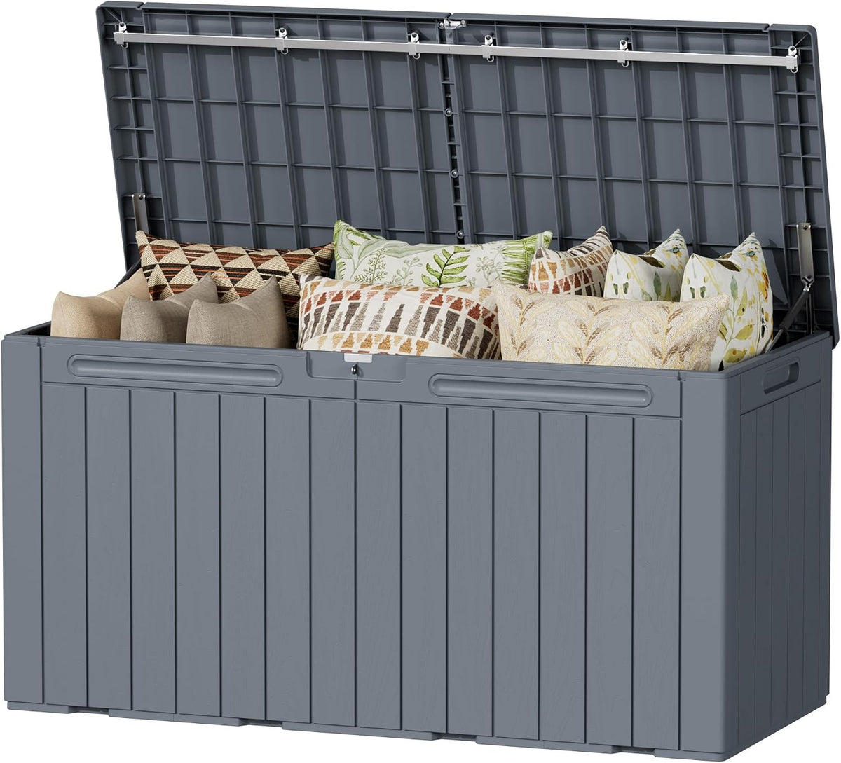 Devoko 100 Gallon Outdoor Storage Box, Waterproof Deck Box Lockable (Gray)
