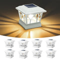 VOLISUN Solar Fence Post Cap Lights, Edison LED 2 Modes 8Pack,Slate White