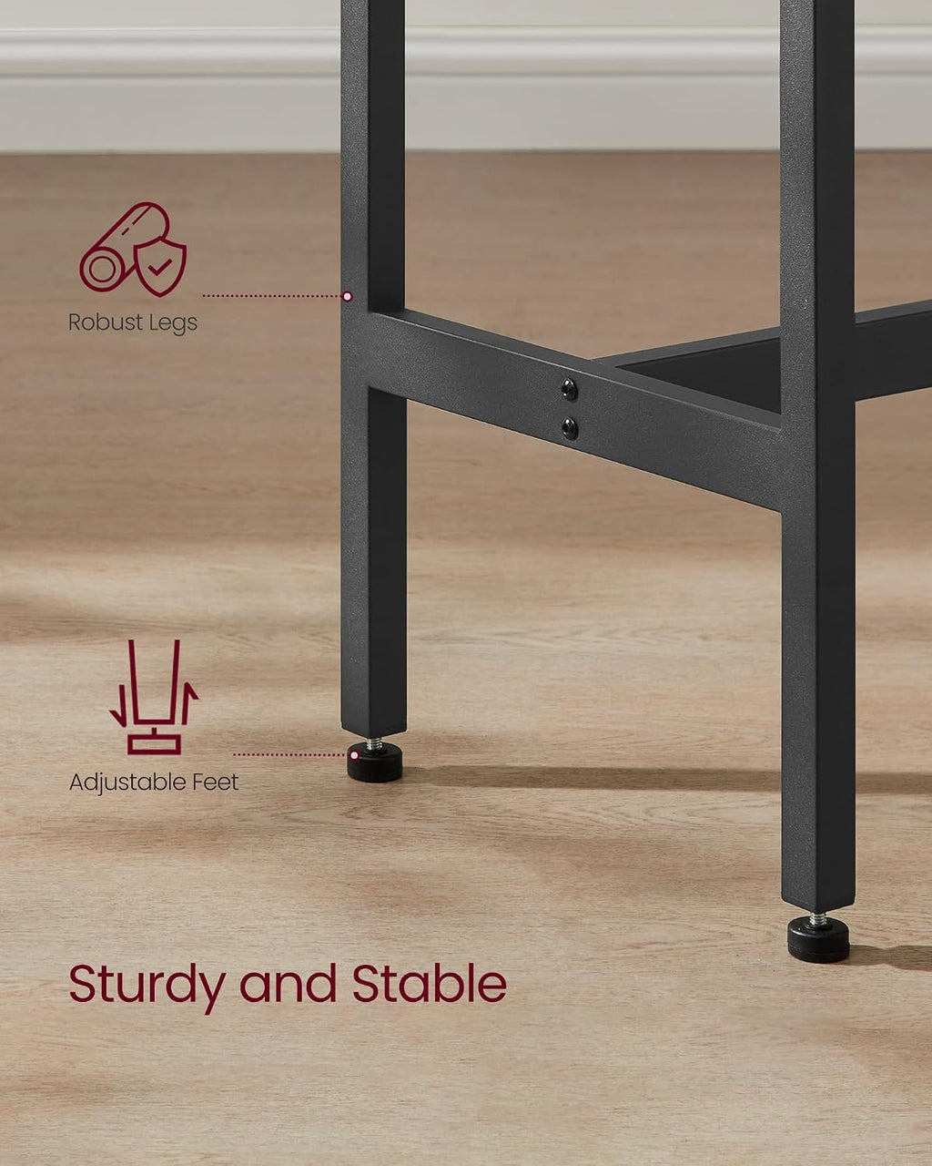 VASAGLE Bar Table, High Top Pub Table, Narrow Long, Metal Frame