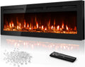 Tehanld 60" Ultra-Thin Electric Fireplace Heater, Recessed Wall Mounted