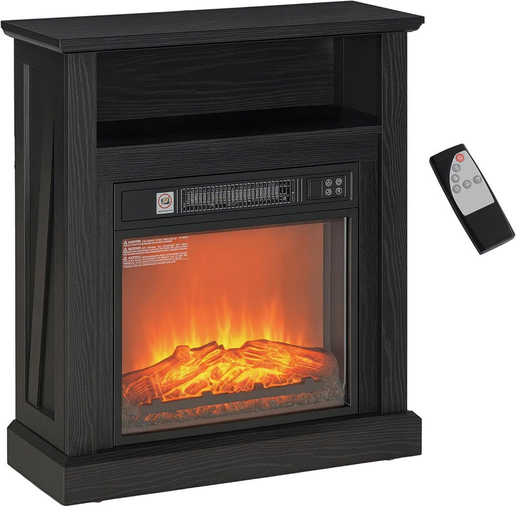 HOMCOM 27" Freestanding Electric Fireplace with Mantel Surround Black