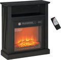 HOMCOM 27" Freestanding Electric Fireplace with Mantel Surround Black