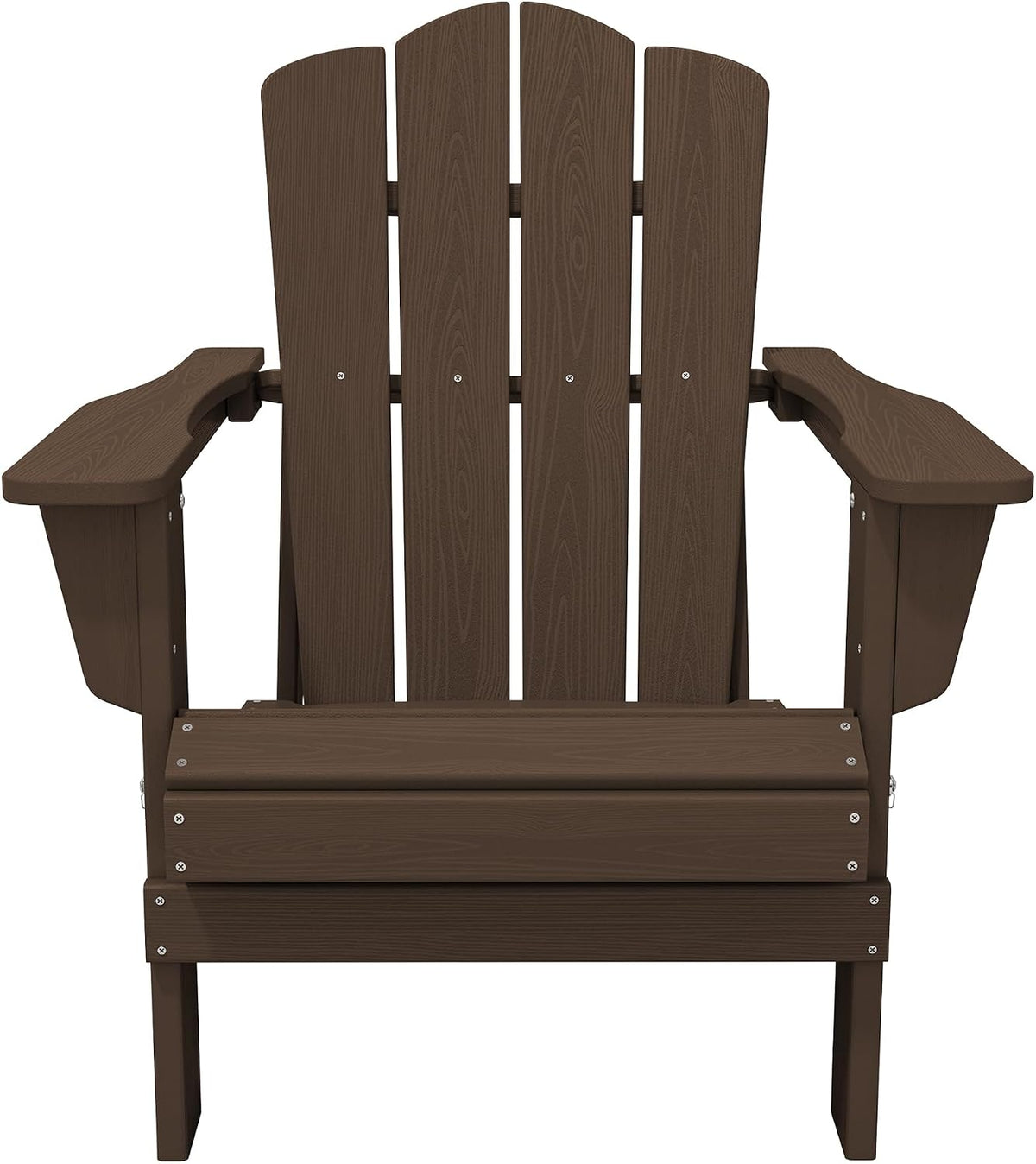 KINGYES Folding Adirondack Chair Set of 4 with Cup Holder, Coffee