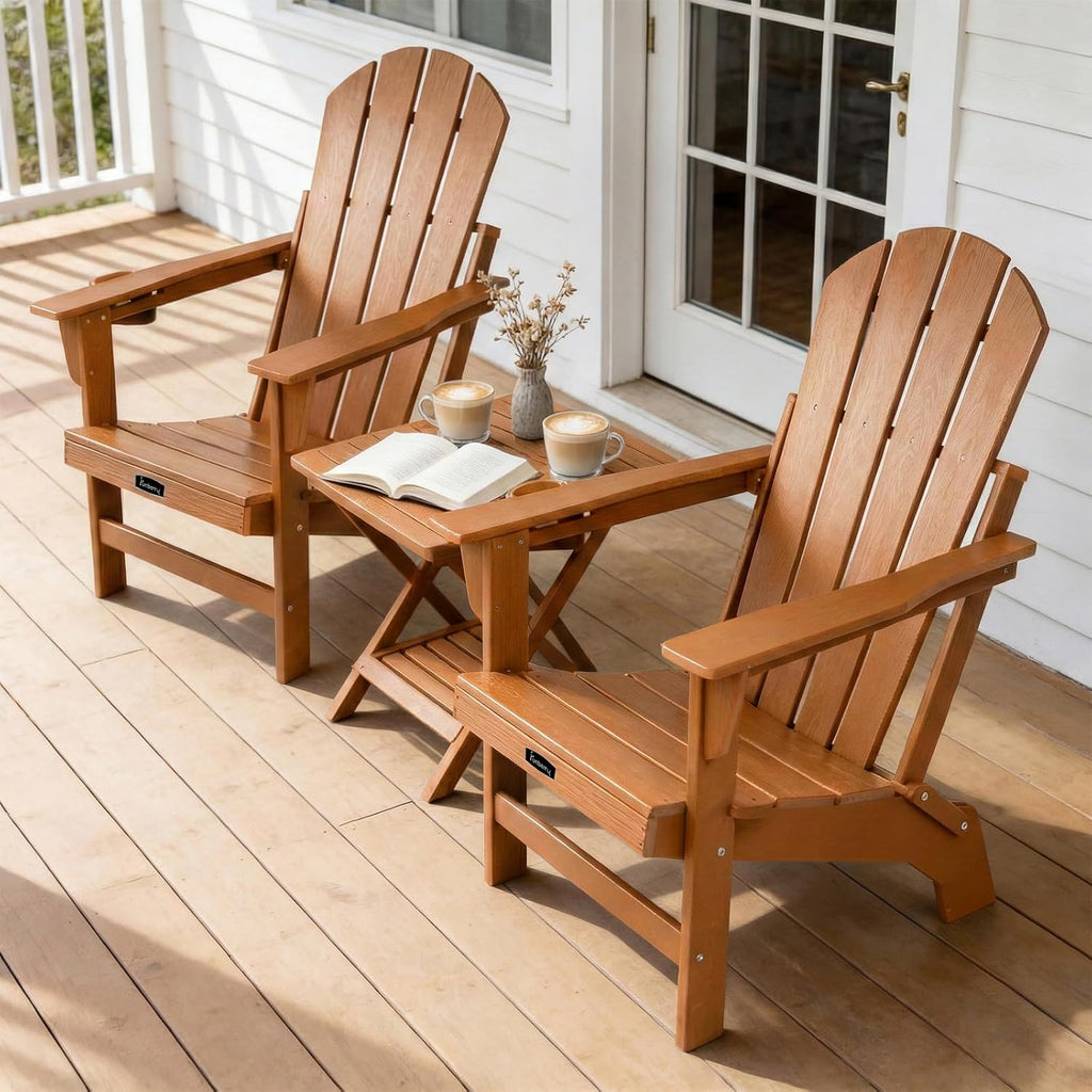 FUNBERRY Oversized Folding Adirondack Chair Set of 4, Fire Pit Chair 400LBS