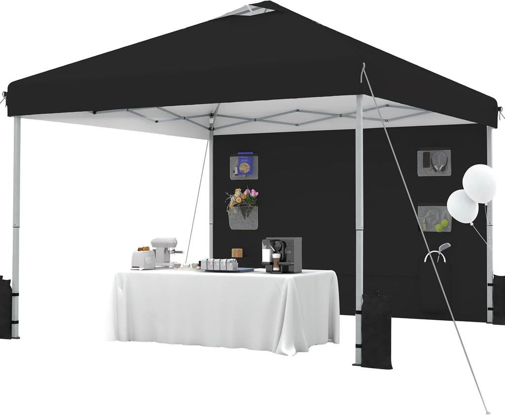 SANWAY 10x10 Pop Up Canopy Tent with Sidewall, Vendor Booth Shelter