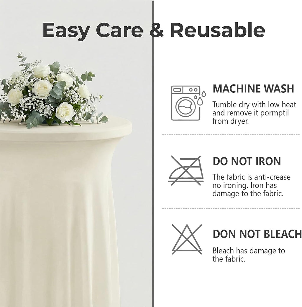 artsocket cocktail table covers, ruffle skirt, 2-pack, spandex on a desk or shelf