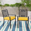 HARBOREST Outdoor Chair Cushions Set of 2, Tufted Patio Chair Cushions with Ties, Square Corner Outdoor Cushions for Patio Furniture, Lawn Chairs, Wicker Chairs, 17" x 17" x 5", Yellow