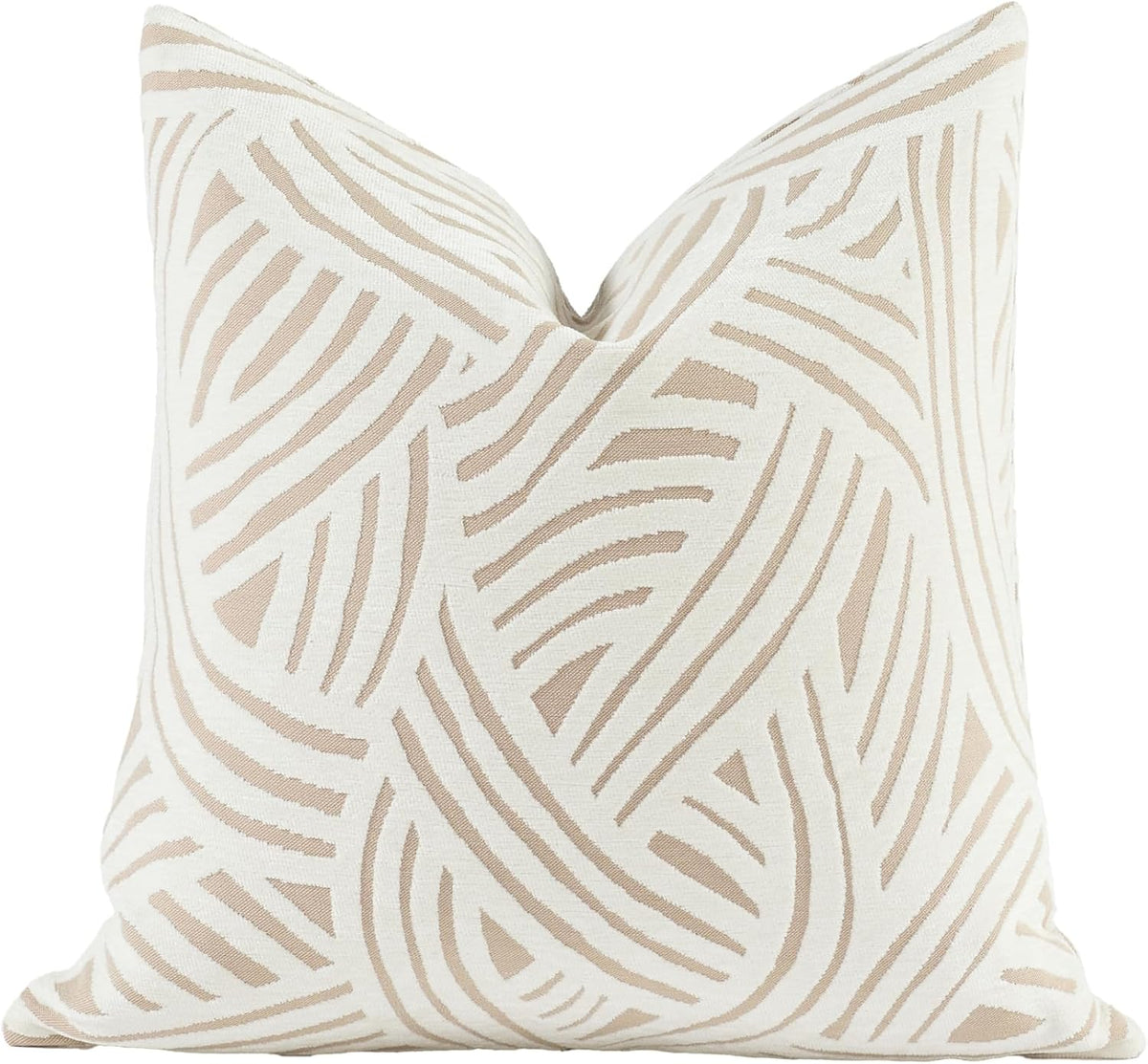 Croker Horse New 22x22'' inches Throw Pillow Cushion Covers - Paradise Beige Color Chenille Jacquard Embroidery Luxury Modern Style Couch Sofa Bed Pillow Cover for Living Room Bedroom