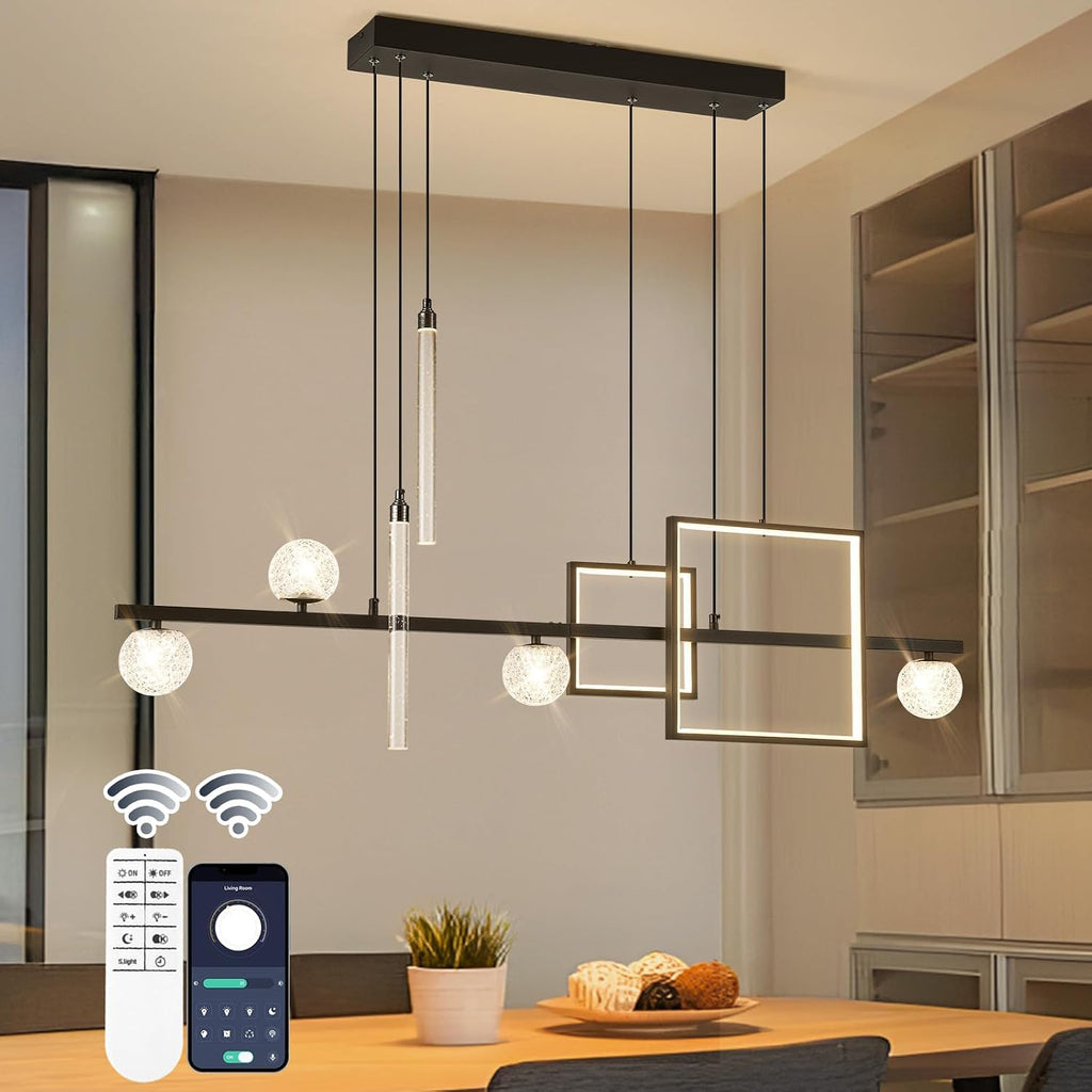 ORANOOR Modern LED Pendant Lights, 47inch Dimmable Linear LED Chandelier
