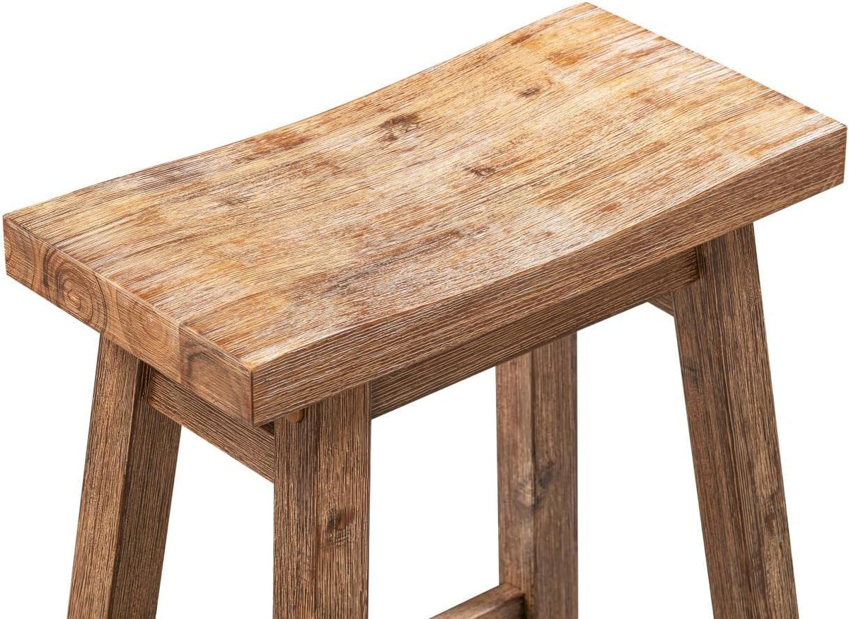 Boraam Sonoma Backless Saddle Kitchen Bar Stools - Weathered Barn - Set of 2