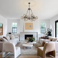 Wagon Wheel Chandelier Modern Sputnik Globe Dining Room Light Fixture 32''