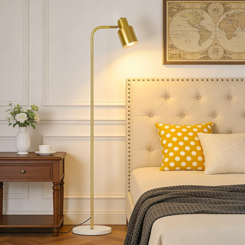 Modern Minimalist Gold Floor Lamp with Three Color Dimming Bulb