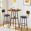 HOOBRO Bar Table, 2-Tier High Top Pub Table, Counter Height Table with Storage, Small Kitchen Dining Table, 36.6" High Bar Table for Living Room Party, Easy to Assemble, Rustic Brown BF51BT01