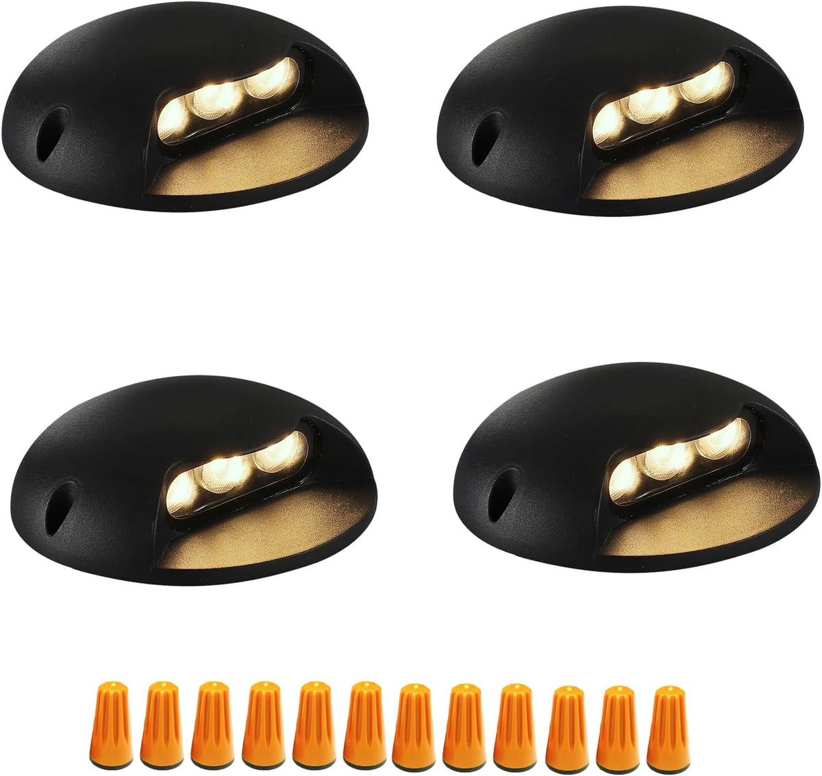 3W Outdoor Deck Lights, 3000K LED Landscape Step Lights, 4-Pack