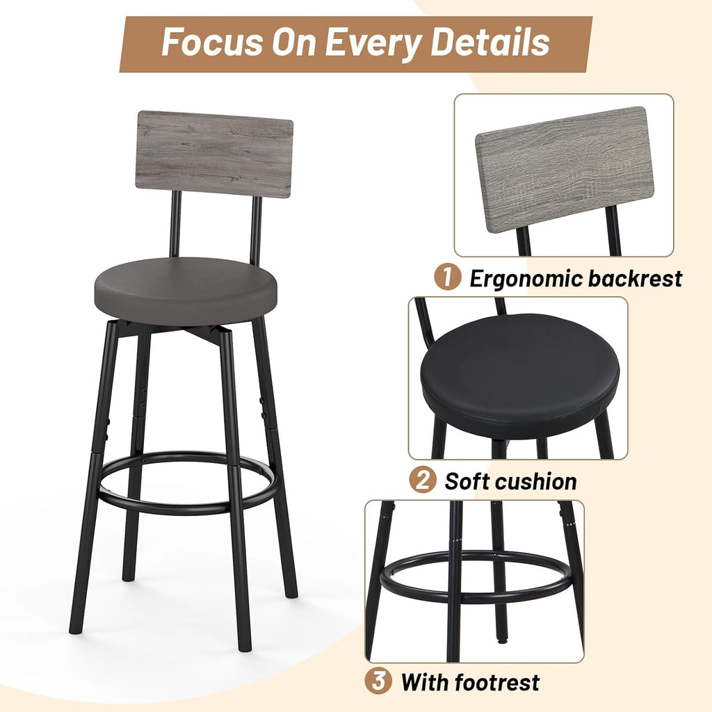 zevemomo dining table set for 4, 5-piece bar, side view