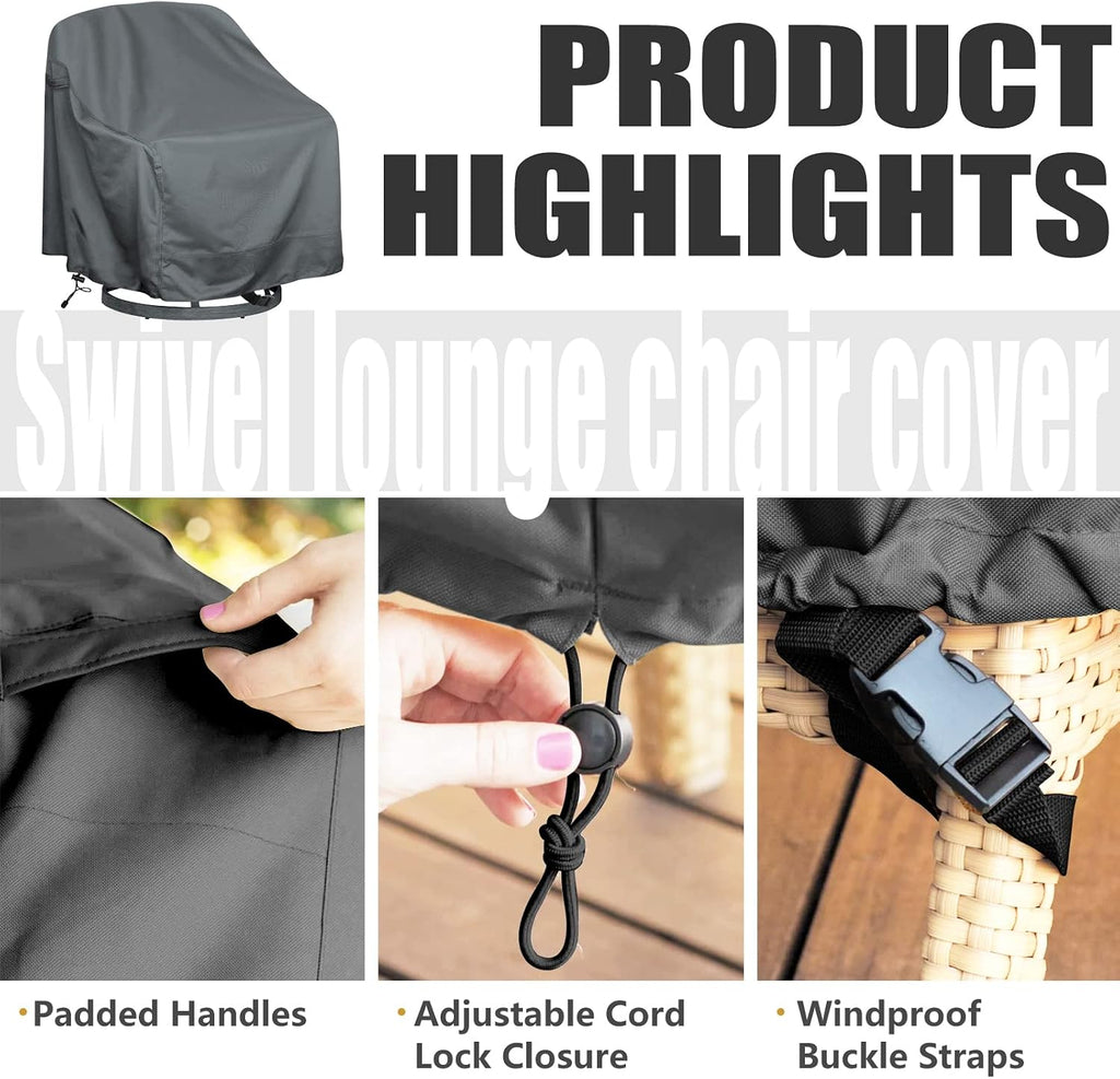 Patio Chair Covers 4 Pack, Waterproof Outdoor Swivel Chair Cover