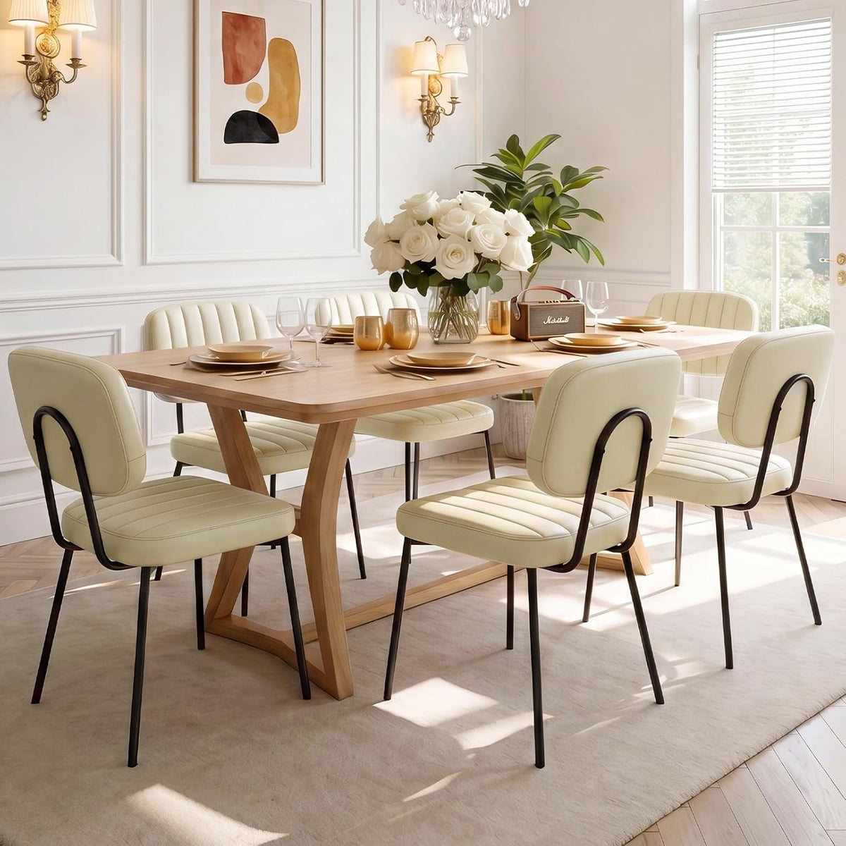 OLIXIS Dining Chairs Set of 6, Mid Century Modern Kitchen Chairs