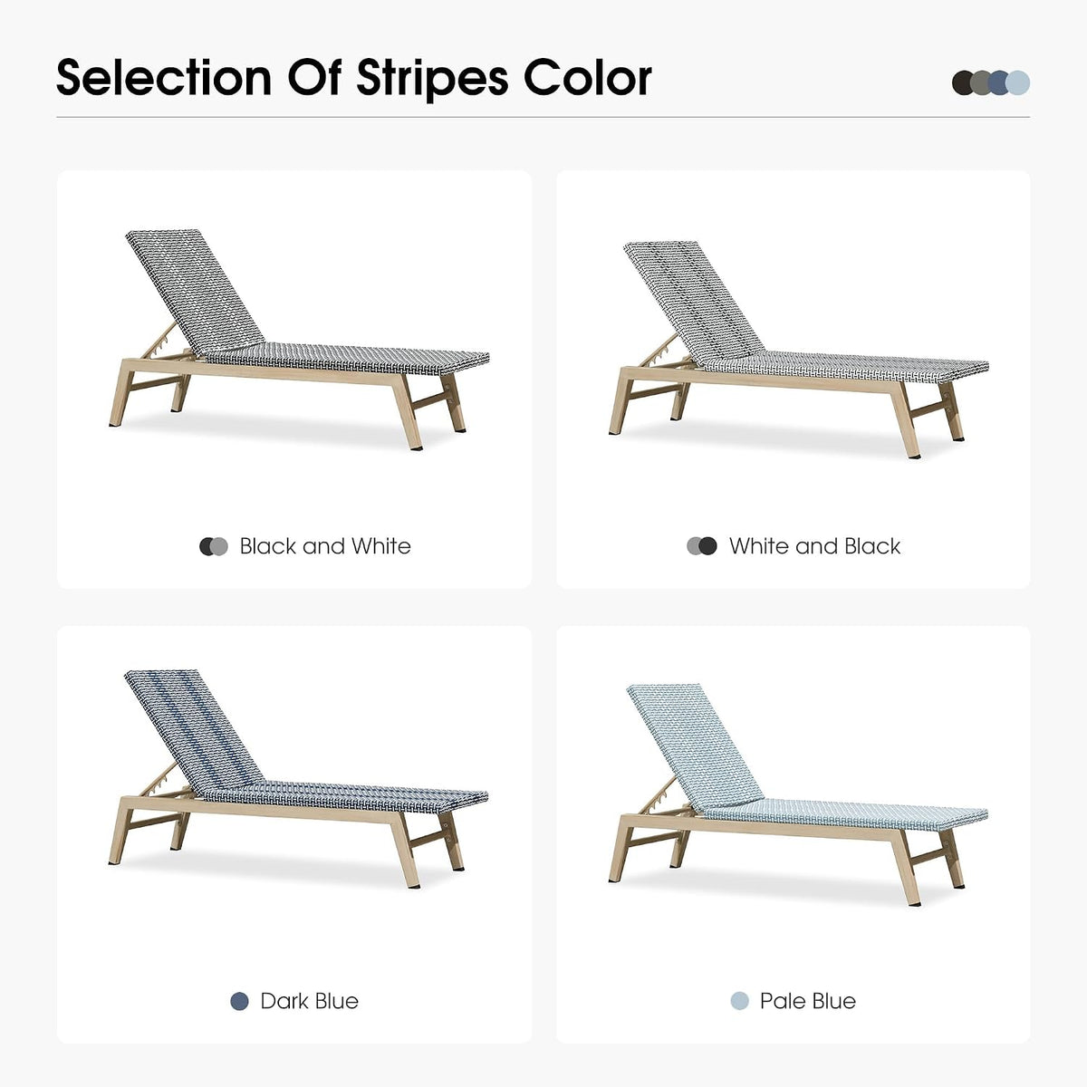 PURPLE LEAF Oversize Outdoor Chaise Lounge Set of 2 Champagne Frame, White