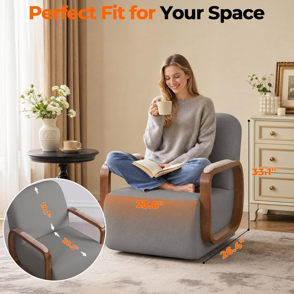 Couchus Swivel Accent Chair with Sturdy Base (Gray, Set of 2)