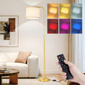 Arc Floor Lamp with Remote Control Dimmable Gold lamps for Living Room
