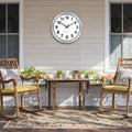 Caysie 16 Inch Sealed Large Outdoor Clocks Waterproof-Silver