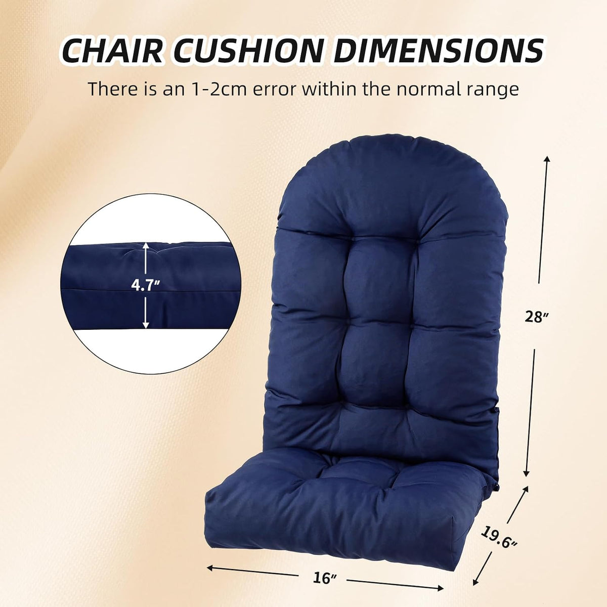 outdoor adirondack chair cushions set of 2, non-slip shown in use